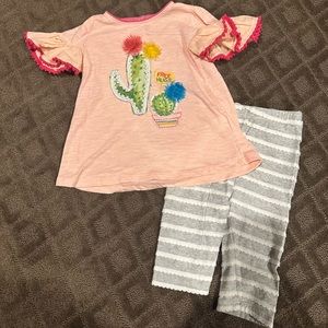 3/$30 Mud Pie Cactus Tunic & Capri Set • girls 3